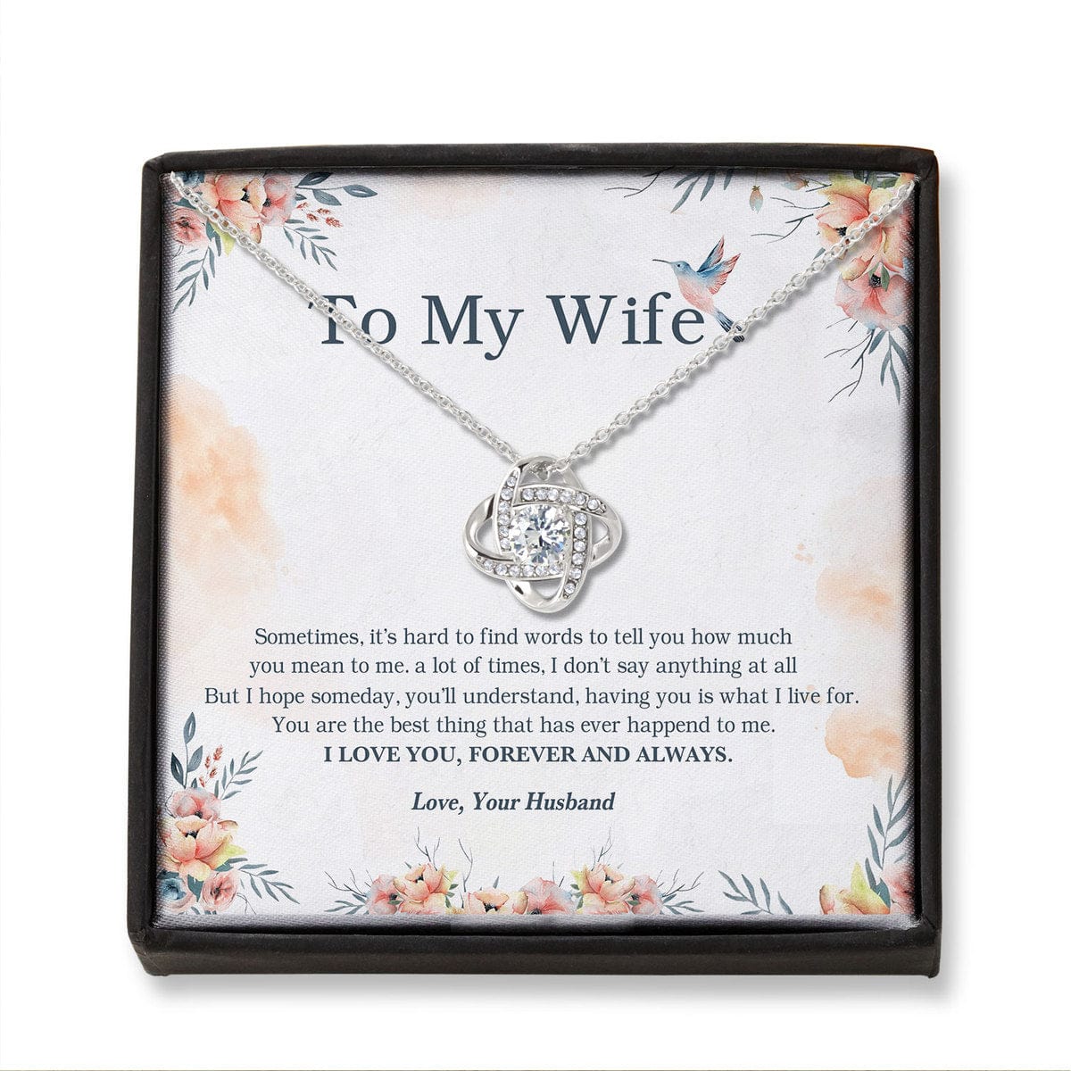 Husband To Wife Necklace - Love Knot Necklace For Wife