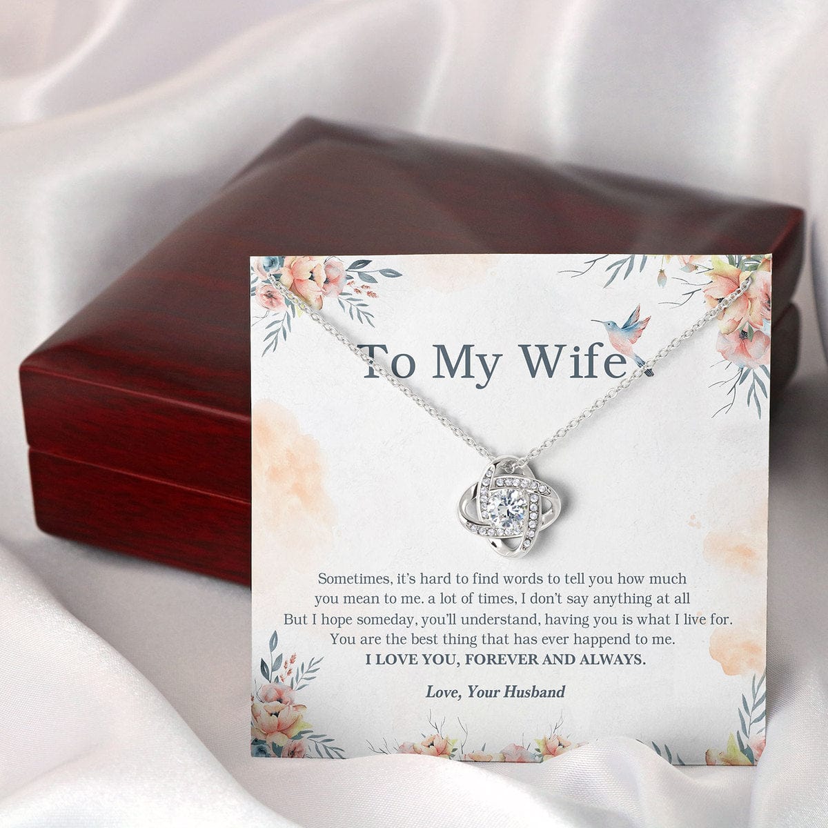 Husband To Wife Necklace - Love Knot Necklace For Wife