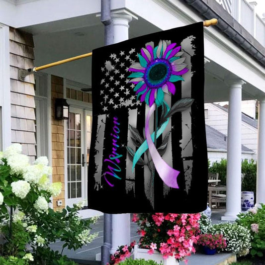 Warrior Ribbon Sunflower, Suicide Prevention Flag House & Garden