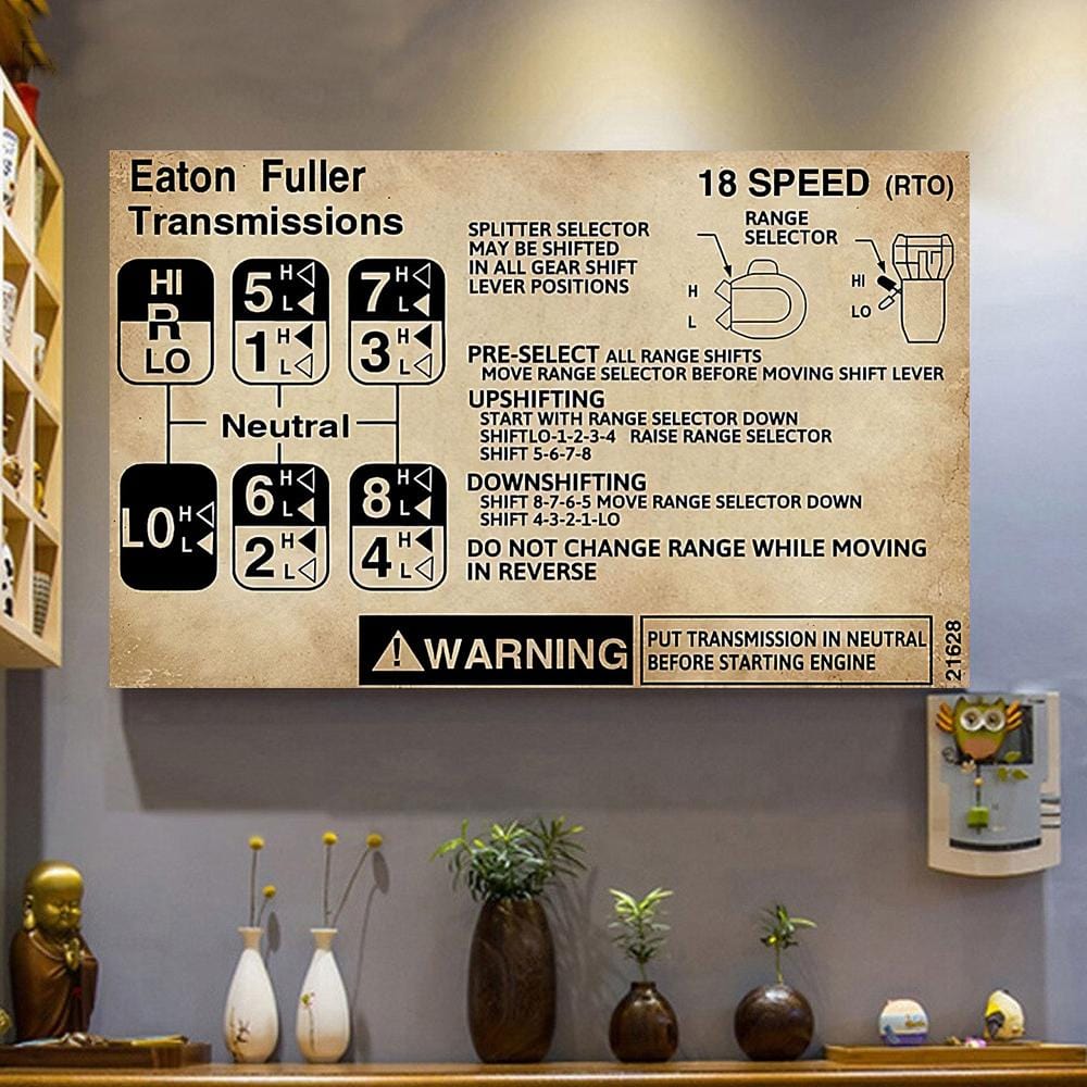 Trucker Sayings Drive By Poster, Canvas, 18 Speed Wall Print Art