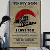 Trucker Dad Sayings Poster, Canvas, To My Son Wall Print Art