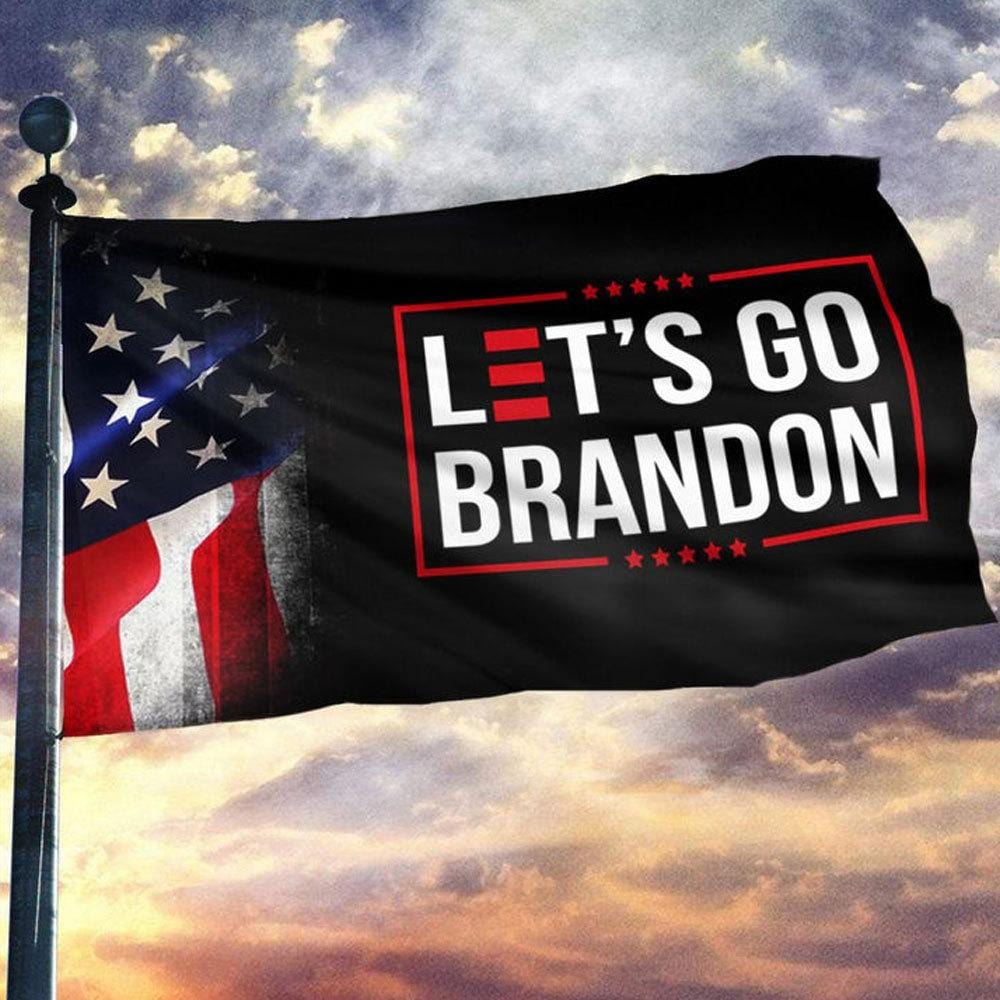 Vamos a Brandon Racing: bandera de la casa y el jardín de FJB para un fanático de Trump