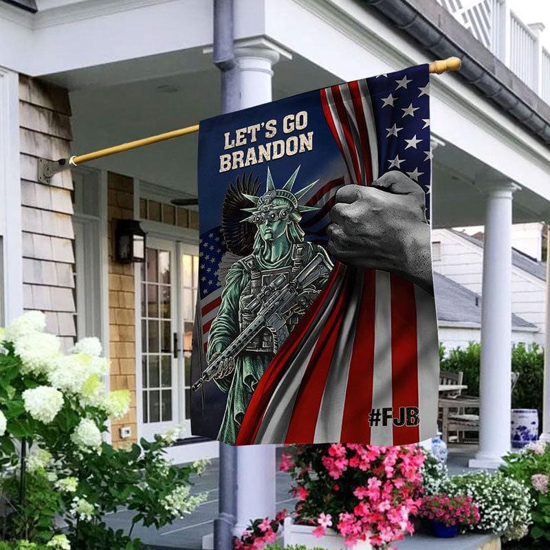 Estatua de la Libertad, ¡vamos, Brandon! - Bandera de casa y jardín de FJB para fanáticos de Trump