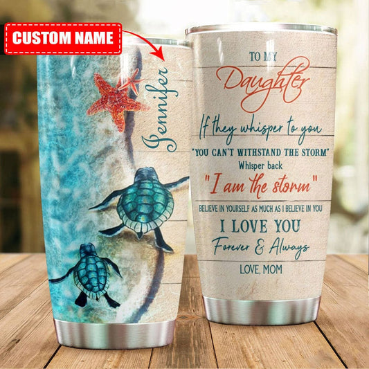 Para mi hija, regalo de mamá, vaso personalizado con forma de tortuga
