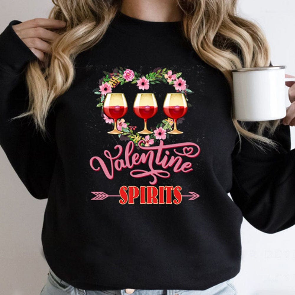 Valentine Spirit With Red Wine Shirts