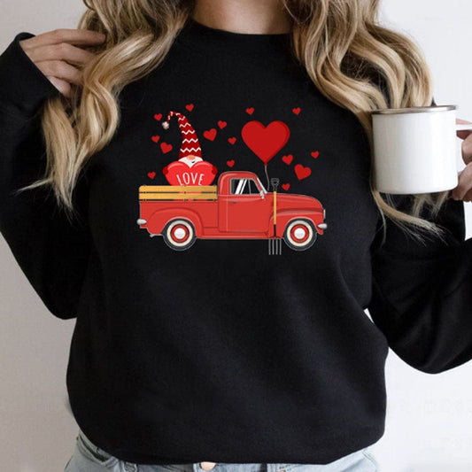 Camisetas de San Valentín con el gnomo en el coche