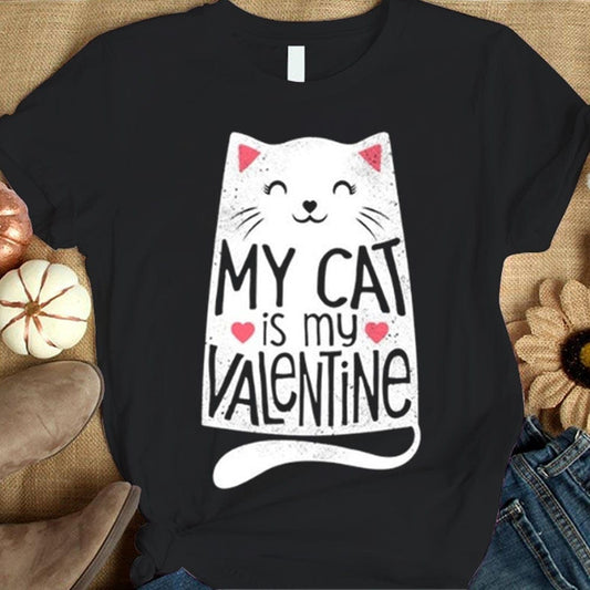 Camisetas Mi gato es mi San Valentín