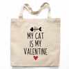 My Cat Is My Valentine Tote Bag
