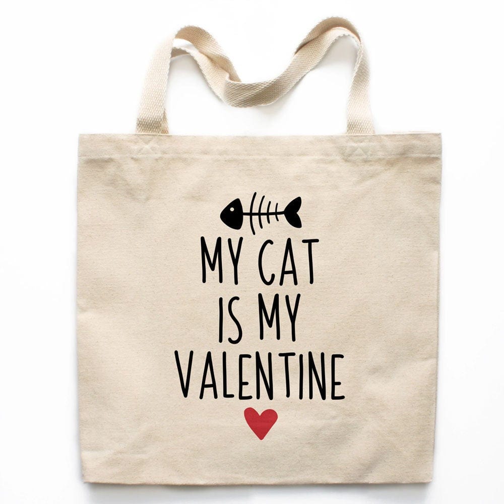 My Cat Is My Valentine Tote Bag