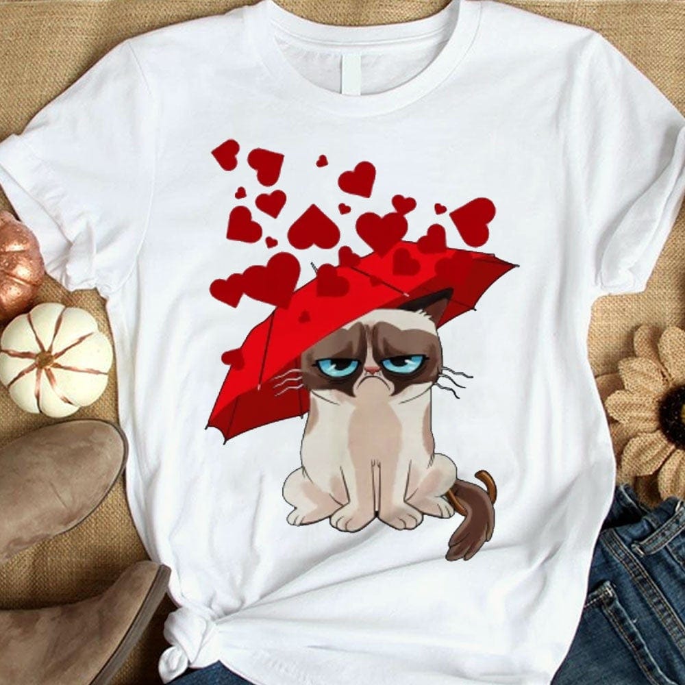 Happy Valentine Shirts With Cat