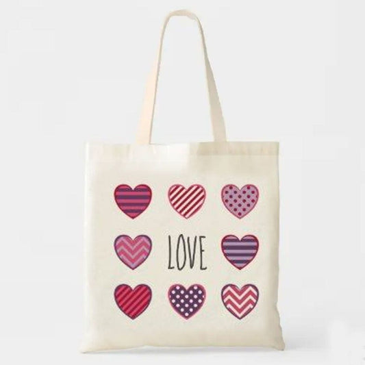 Bolsa de mano con corazones para San Valentín