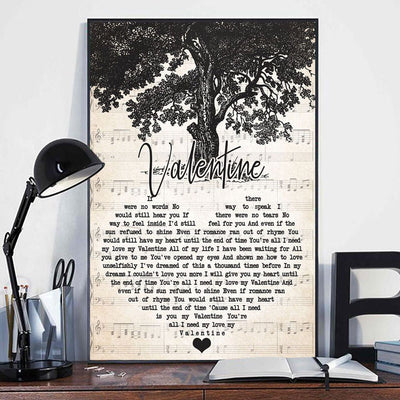 Love Song Tree Valentine Poster, Canvas