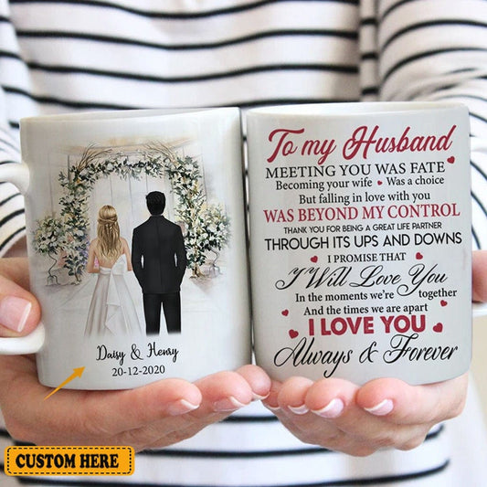 Para mi esposo te amo siempre y para siempre taza personalizada de San Valentín