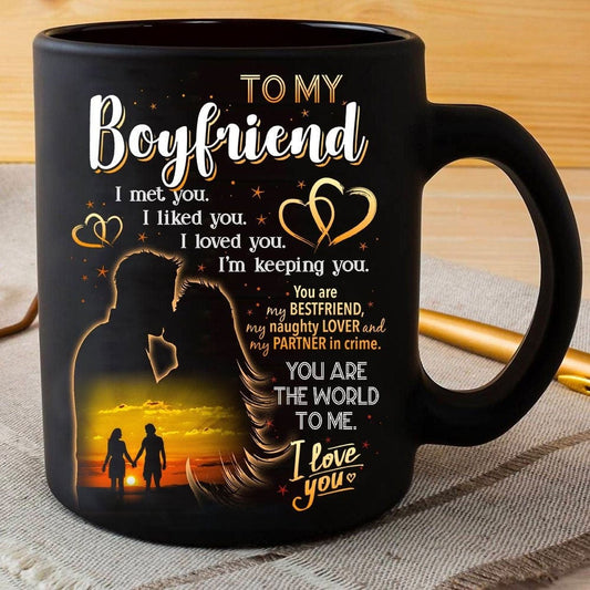 Para mi novio eres el mundo para mí taza de San Valentín
