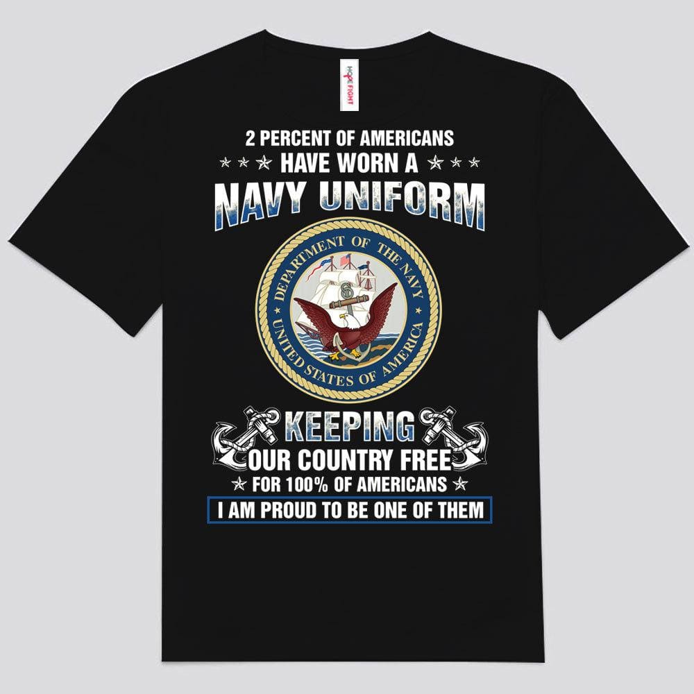 El 2% de los estadounidenses ha vestido un uniforme de la Marina Manteniendo al país libre para las camisetas 100% de veteranos