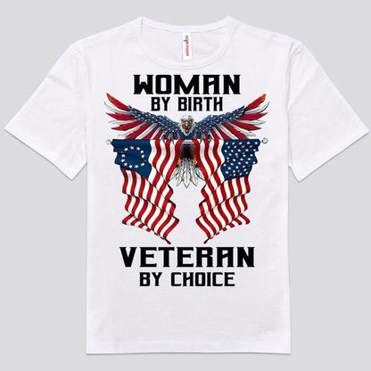Woman By Birth Veteran By Choice Eagle Shirts
