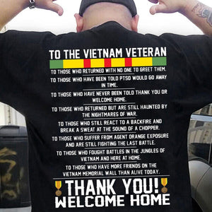 To The Vietnam Veteran Thank You Shirts