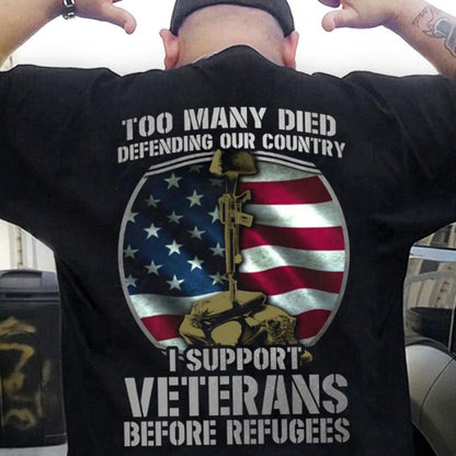 Muchos murieron defendiendo nuestro país. Apoyo a los veteranos antes que a los refugiados.