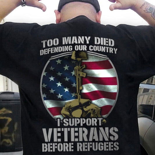 Muchos murieron defendiendo nuestro país. Apoyo a los veteranos antes que a los refugiados.