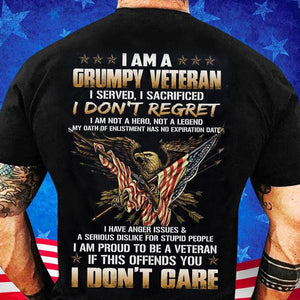 I Am Grumpy Veteran, I Don't Regret Shirts