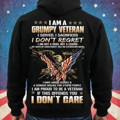 Soy un veterano gruñón, no me arrepiento Sudadera con capucha, camisetas