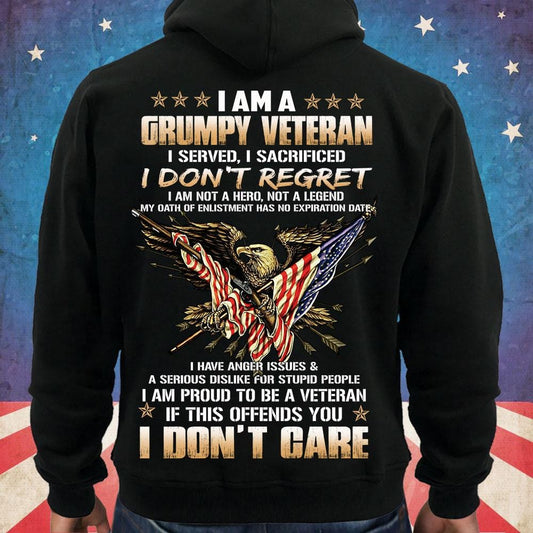 Soy un veterano gruñón, no me arrepiento Sudadera con capucha, camisetas