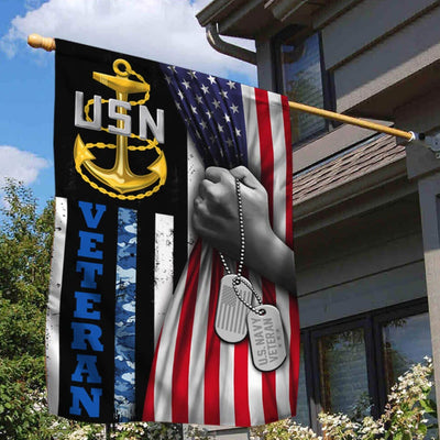 USN Navy Veteran House & Garden Flag