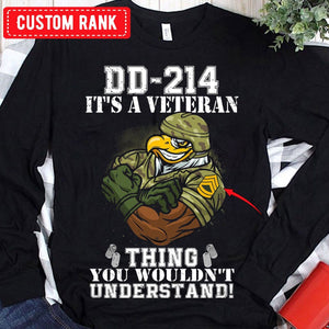 DD 214 Es una cosa de veteranos que no entenderías Sudadera con capucha personalizada, camisetas