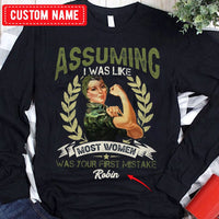 Assuming I Was Like Most Women Was Your First Mistake Female Veteran Hoodie, Shirts