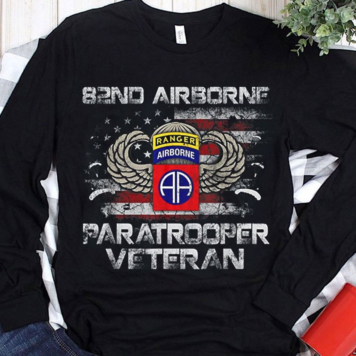 Sudadera con capucha y camisetas de veterano paracaidista de la 82.ª División Aerotransportada