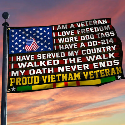 Proud Vietnam Veteran House & Garden Flag