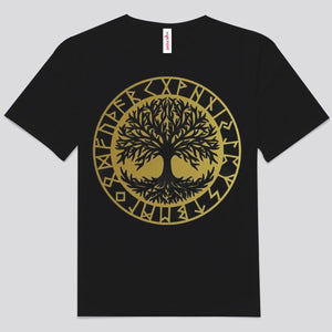 Camisetas con runas del árbol de la vida vikingo