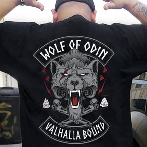 Camisetas vikingas con el lobo de Odín y el Valhalla