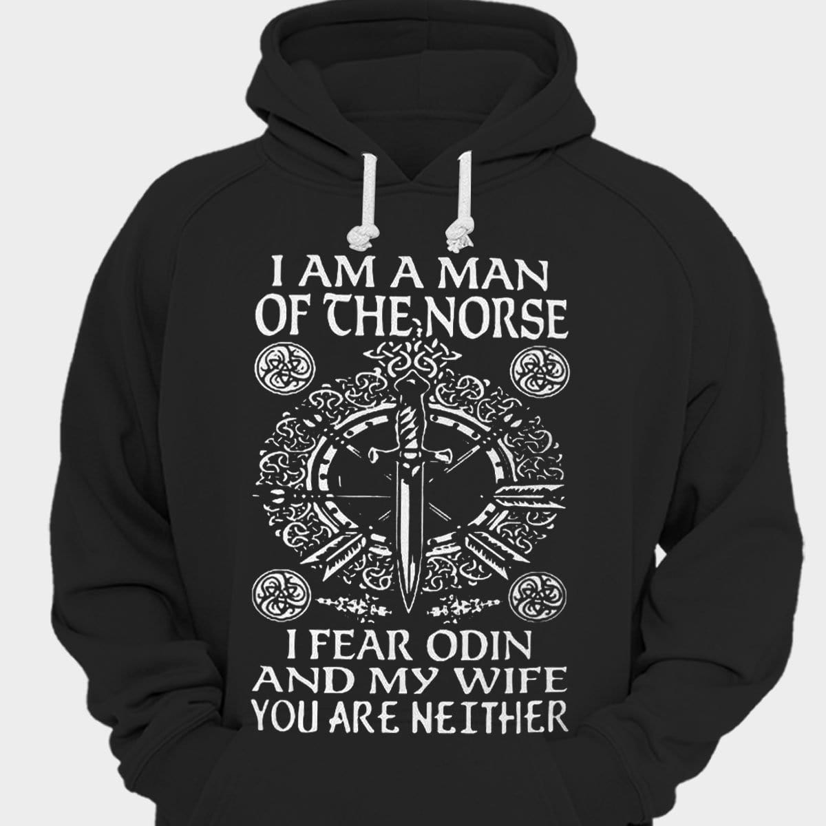 Soy un hombre nórdico, temo a Odín y a mi esposa. Camisetas vikingas