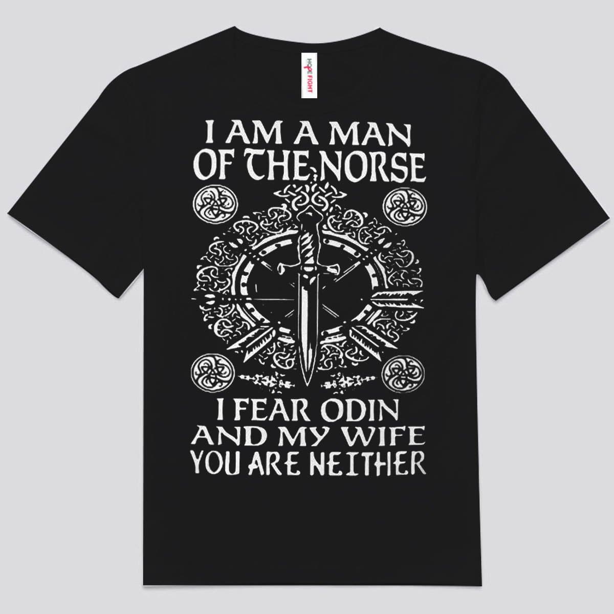 Soy un hombre nórdico, temo a Odín y a mi esposa. Camisetas vikingas
