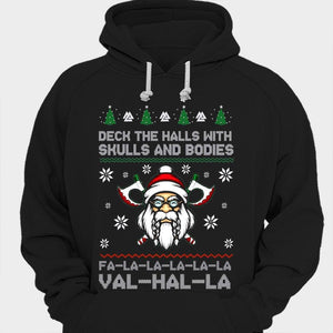 Adorna los pasillos con calaveras y cadáveres Camiseta vikinga navideña de Valhalla