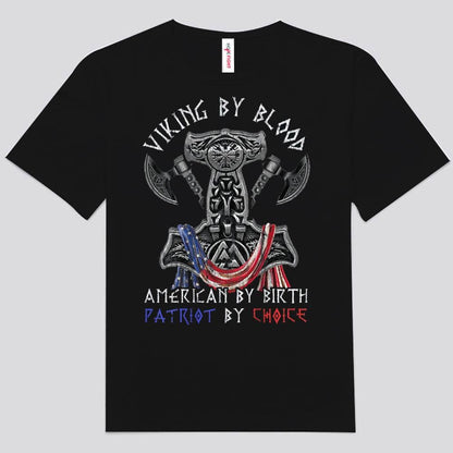 Camisetas Vikingo de sangre, estadounidense de nacimiento, patriota por elección