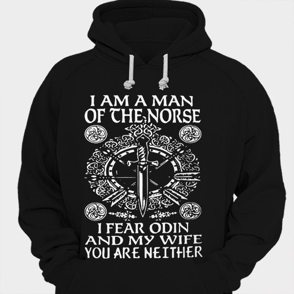 Soy un hombre nórdico, temo a Odín y a mi esposa. Camisetas vikingas
