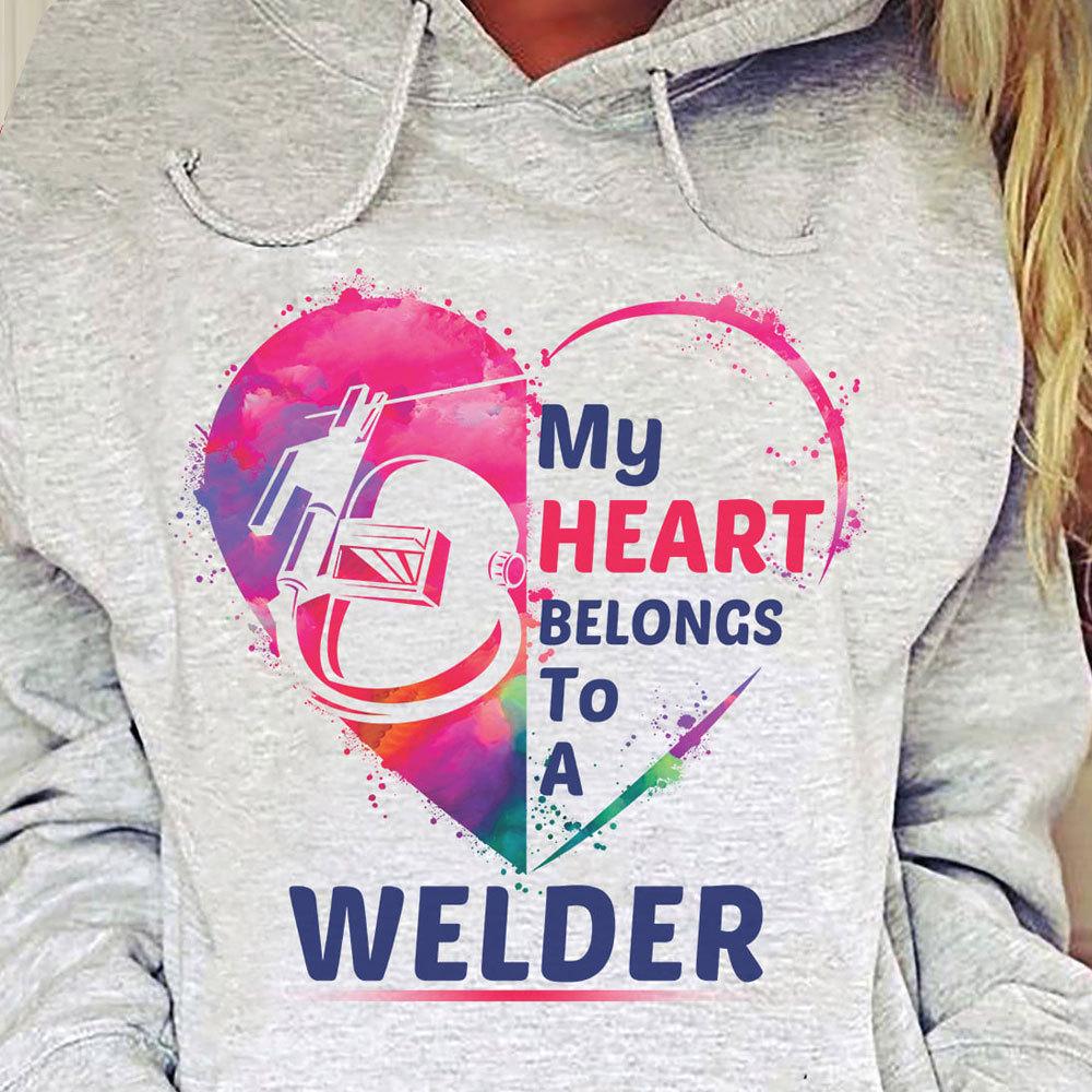 My Heart Belongs To A Welder Wife Shirt