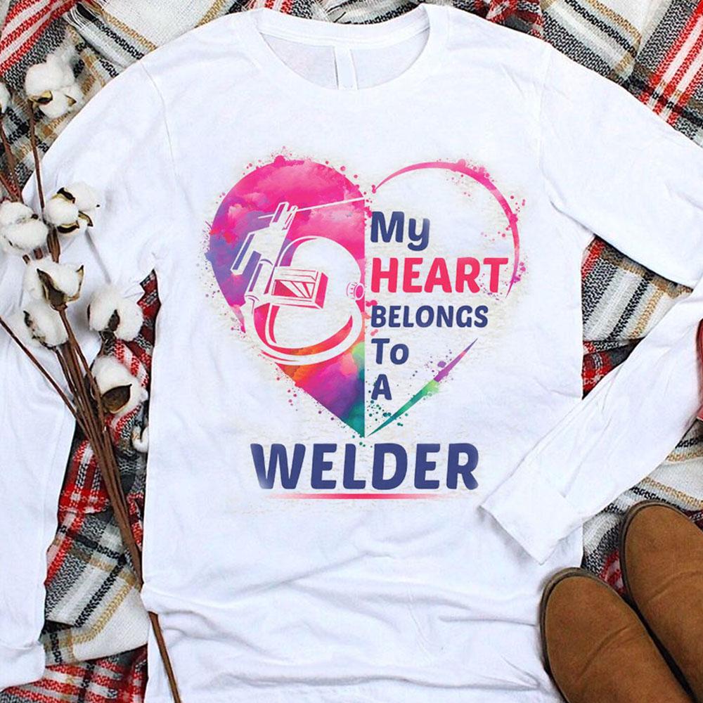 My Heart Belongs To A Welder Wife Hoodie, Shirt