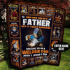 Any Man Can Be A Father But It Takes Special To Be A Welder Dad, Personalized Welder Blanket Fleece & Sherpa