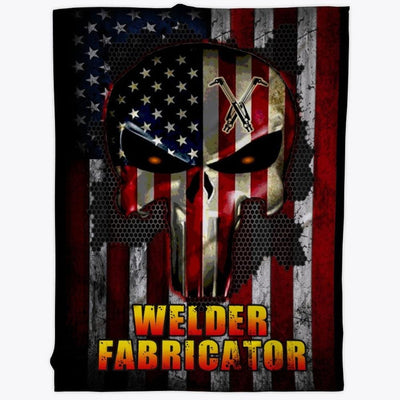 Skull Welder Blanket, Welder Fabricator Fleece & Sherpa