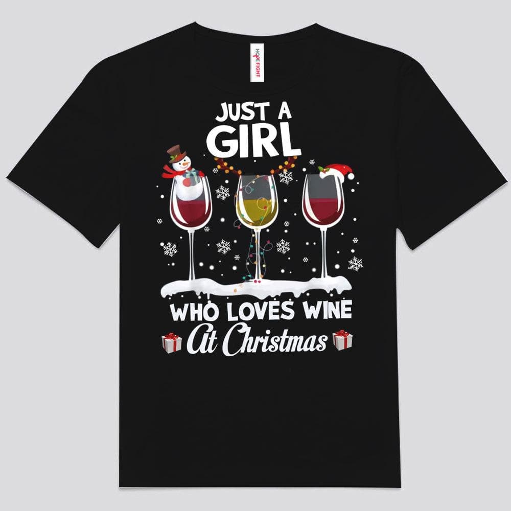 Camisetas de Sólo una chica que ama el vino en Navidad