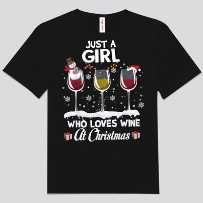 Camisetas de Sólo una chica que ama el vino en Navidad