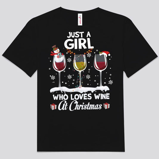 Camisetas de Sólo una chica que ama el vino en Navidad