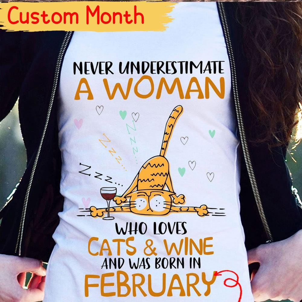 Personalized Cat Mother Wine Lover Shirts Never Underestimate A Woman