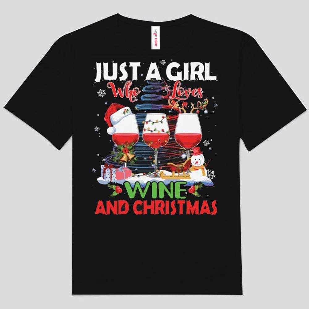 Solo una chica que ama el vino y las camisetas navideñas
