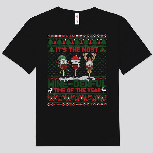 Es la época más vinícola del año Camisetas navideñas con vino