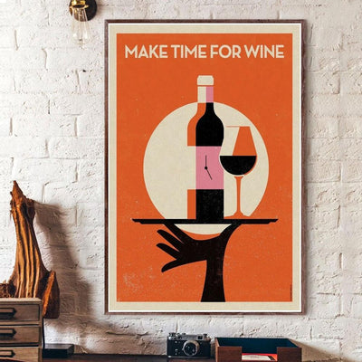 Make Time For Wine Poster, Canvas