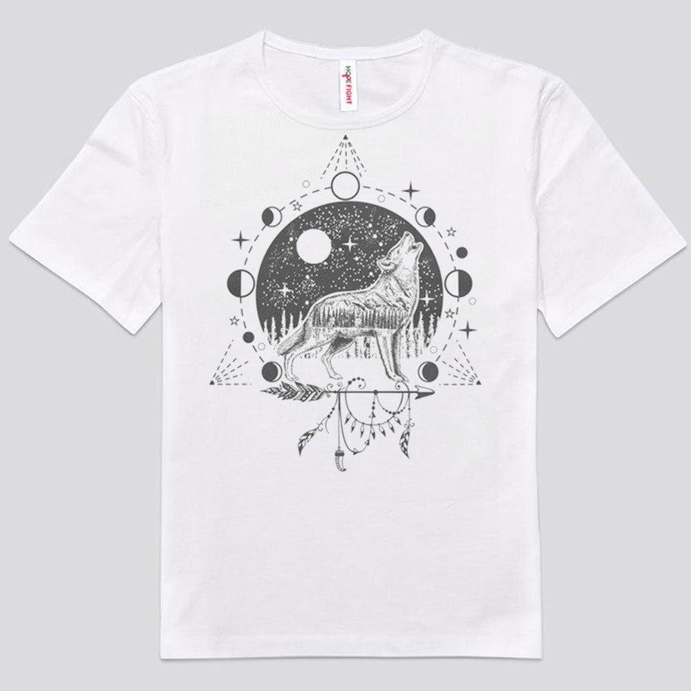 Camisetas hippies de lobo